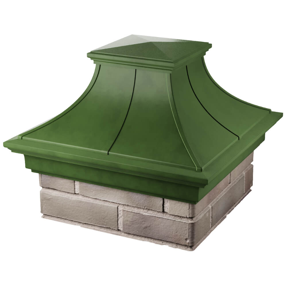 Колпак Zking Монблан Премиум Зеленый на столб 1.5х1.5 кирпича (385х385мм) в Липецке фото