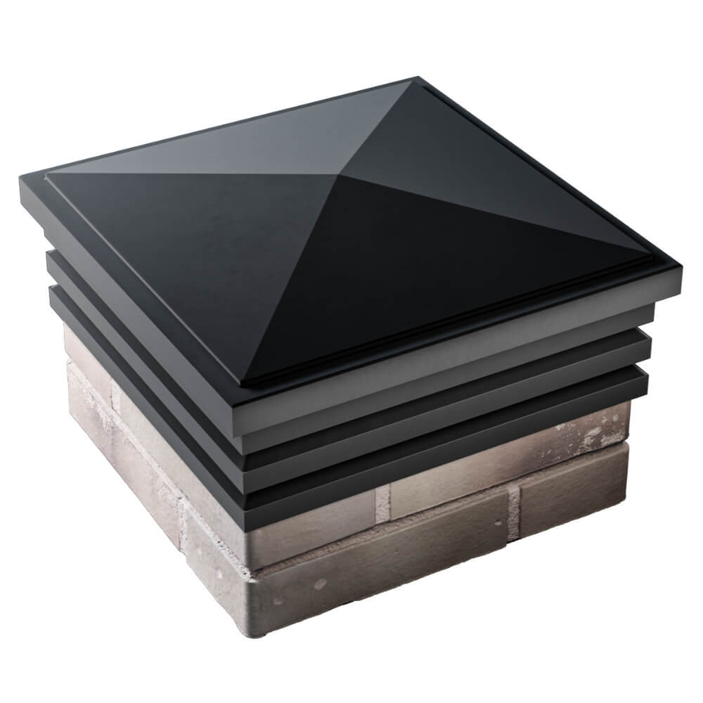 Колпак Zking Бона ХайТек Черный на столб 1.5х1.5 кирпича (385х385мм) в Липецке фото