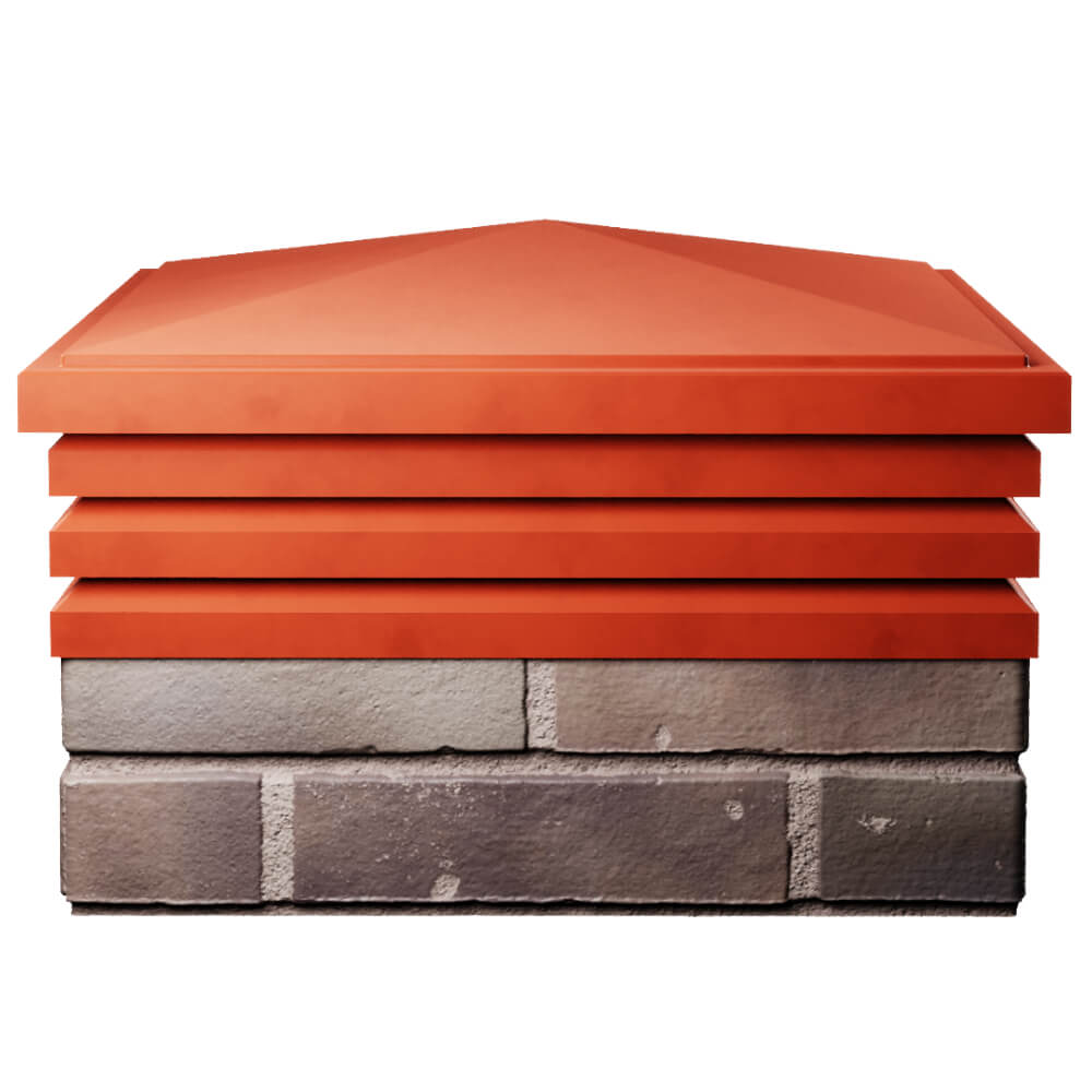 Колпак Zking Бона ХайТек Красный на столб 2х2 кирпича (513х513мм) Липецк фото