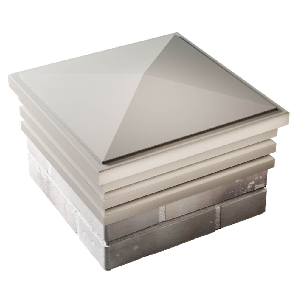 Колпак Zking Бона ХайТек Бежевый на столб 1.5х1.5 кирпича (385х385мм) в Липецке фото