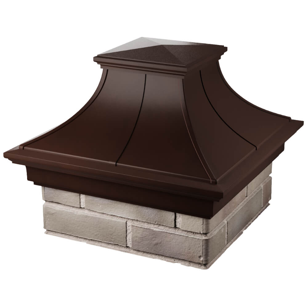 Колпак Zking Монблан Премиум Коричневый на столб 1.5х1.5 кирпича (385х385мм) в Липецке фото