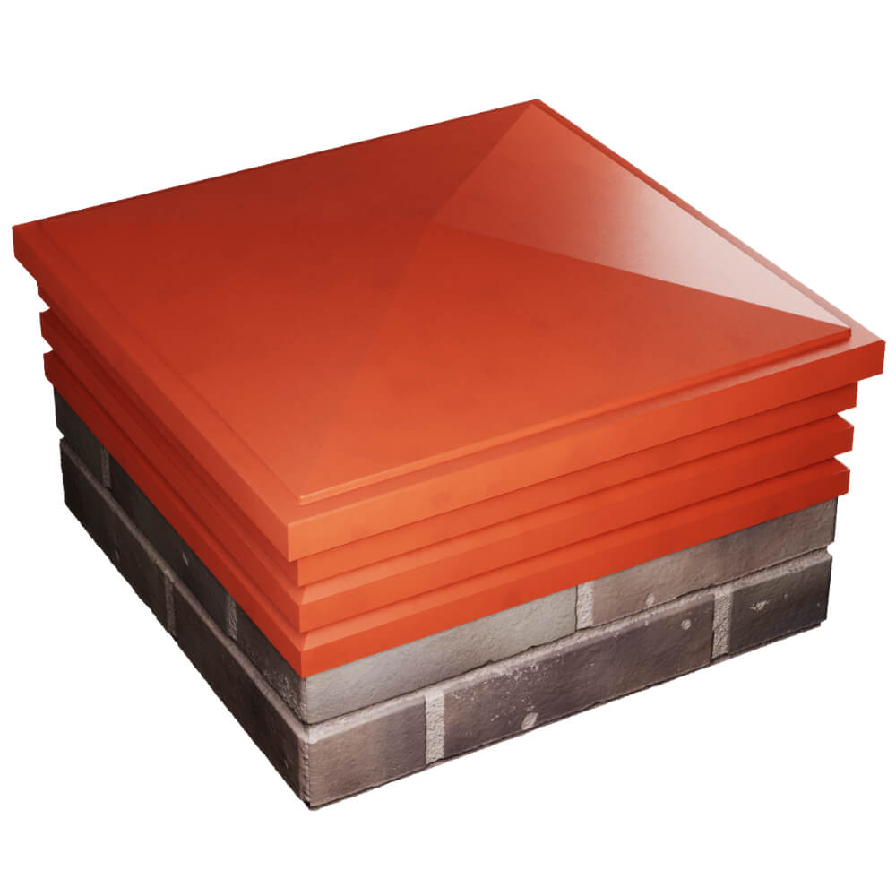 Колпак Zking Бона ХайТек Красный на столб 2х2 кирпича (513х513мм) в Липецке фото