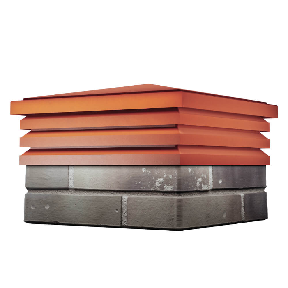 Колпак Zking Бона ХайТек Красный на столб 1.5х1.5 кирпича (385х385мм) в Липецке фото