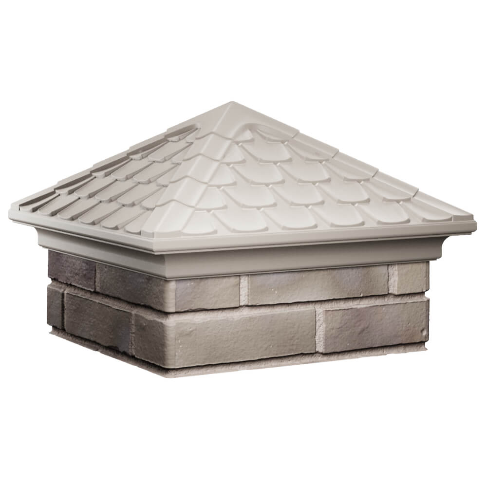 Колпак Zking Эльбрус Бежевый на столб 1.5х1.5 кирпича (385х385мм) в Липецке фото