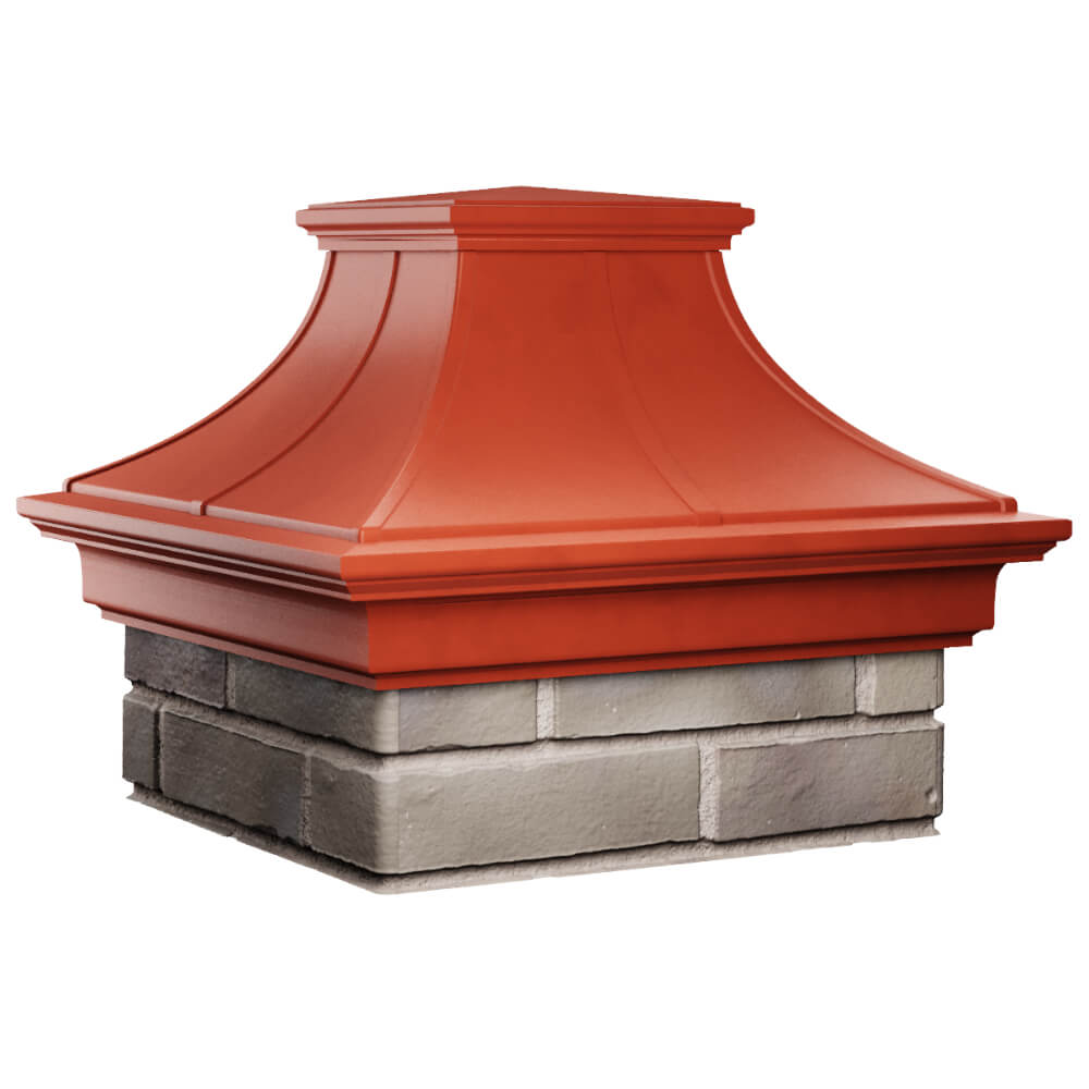 Колпак Zking Монблан Премиум Красный на столб 1.5х1.5 кирпича (385х385мм) в Липецке фото