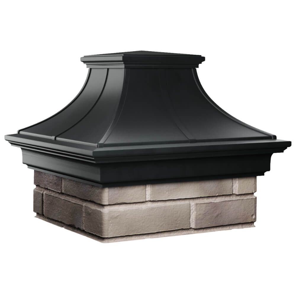 Колпак Zking Монблан Премиум Черный на столб 1.5х1.5 кирпича (385х385мм) в Липецке фото