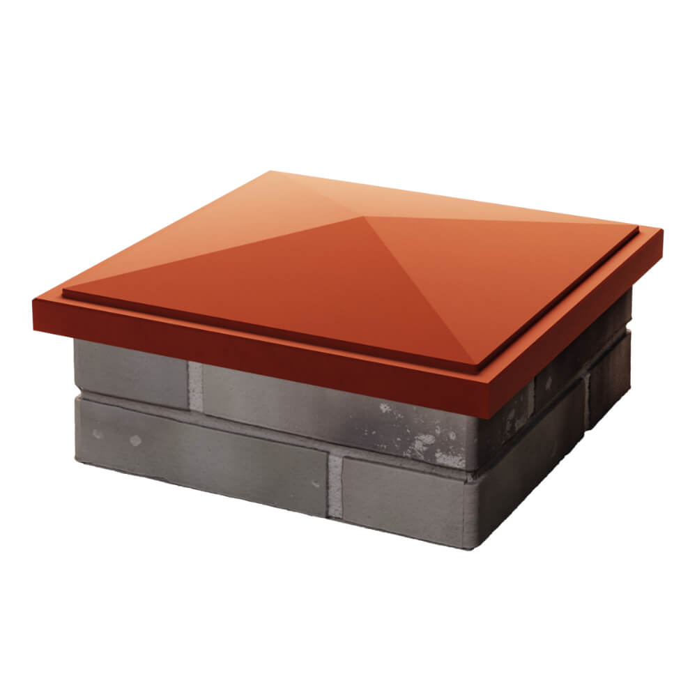 Колпак Zking БонаМоно Красный на столб 1.5х1.5 кирпича (385х385, 400х400мм) в Липецке фото