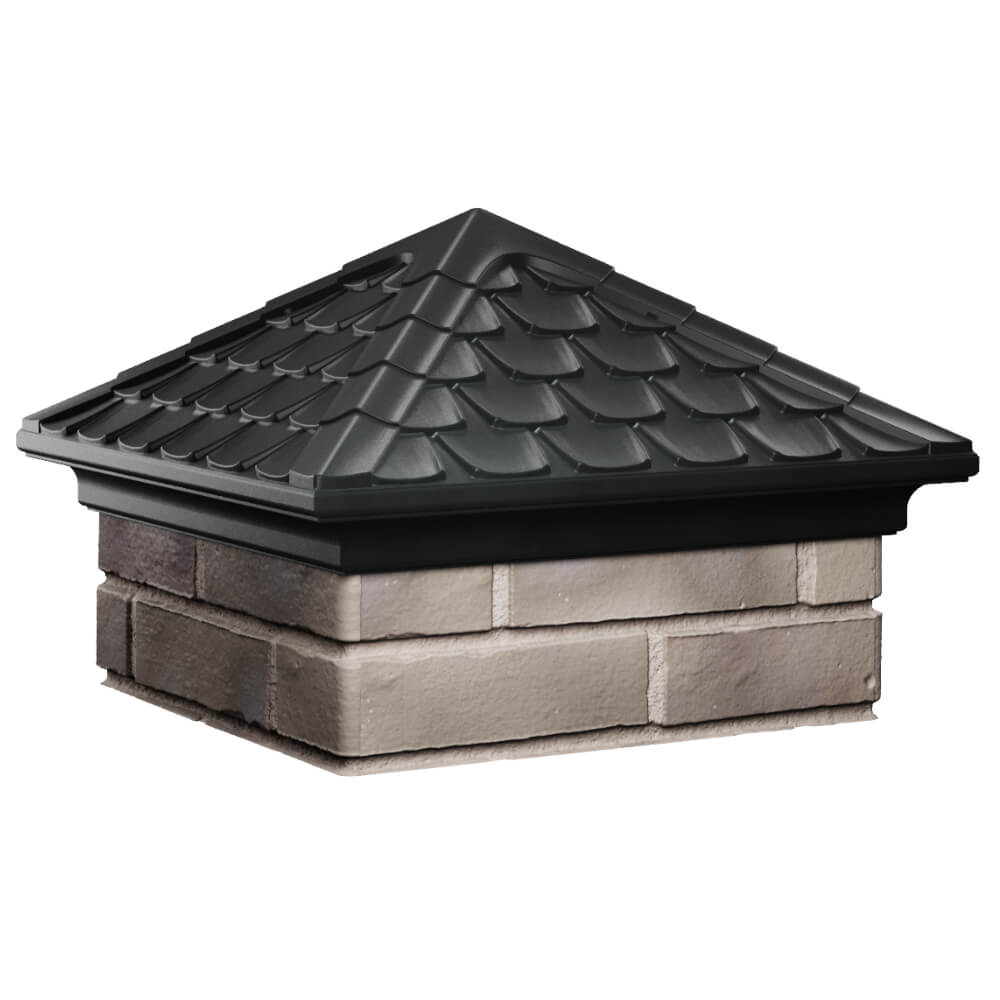 Колпак Zking Эльбрус Черный на столб 1.5х1.5 кирпича (385х385мм) в Липецке фото