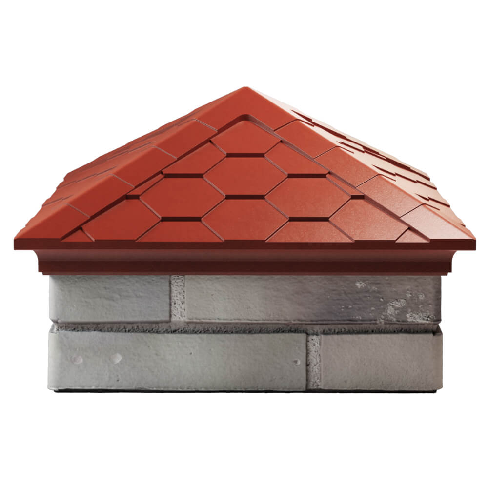 Колпак Zking Эверест Красный на столб 1.5х1.5 кирпича (390х390мм) Липецк фото