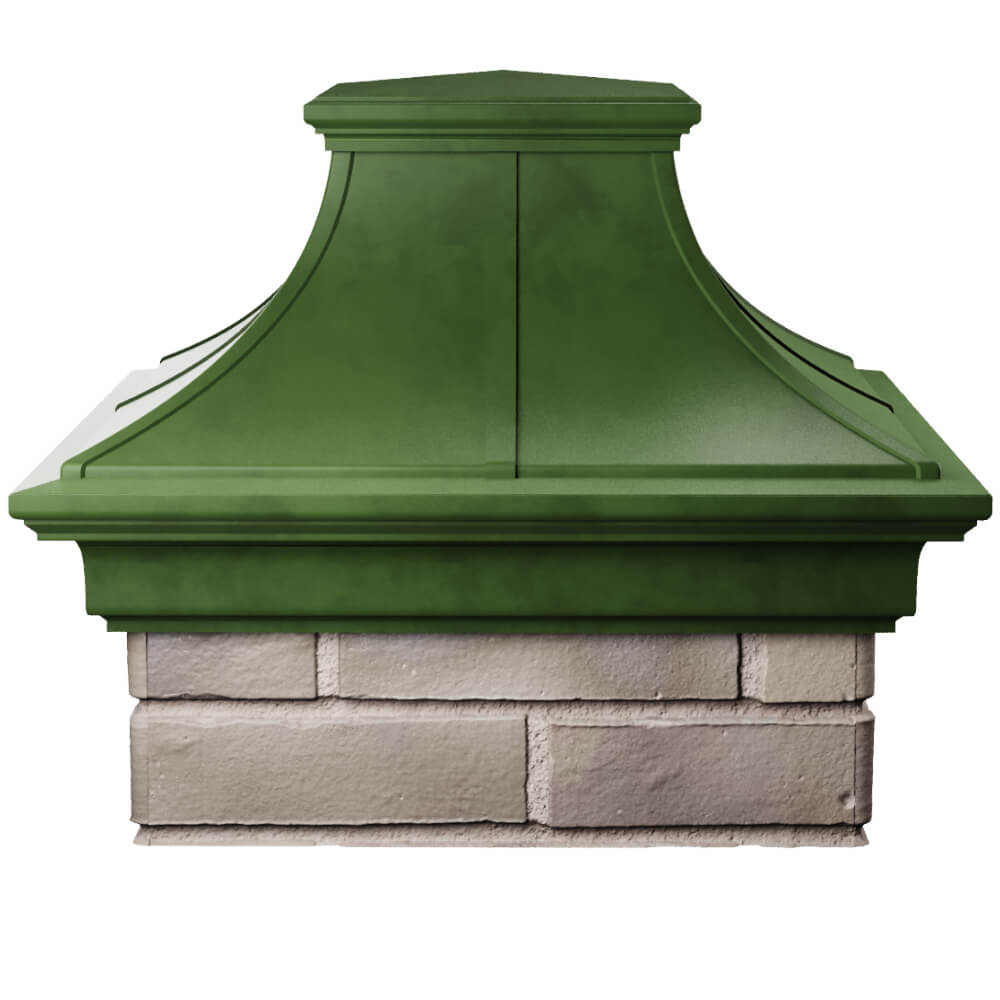 Колпак Zking Монблан Премиум Зеленый на столб 1.5х1.5 кирпича (385х385мм) Липецк фото
