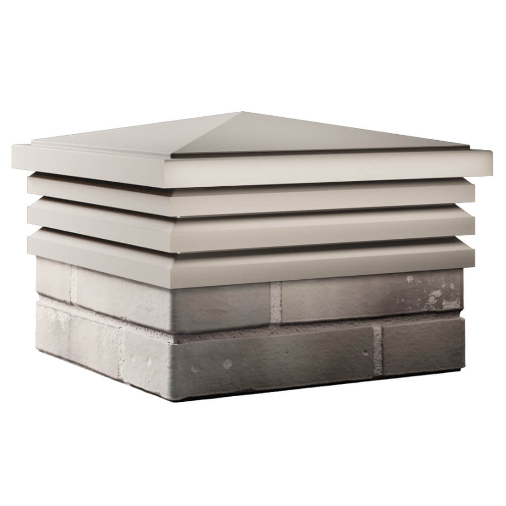 Колпак Zking Бона ХайТек Бежевый на столб 1.5х1.5 кирпича (385х385мм) в Липецке фото