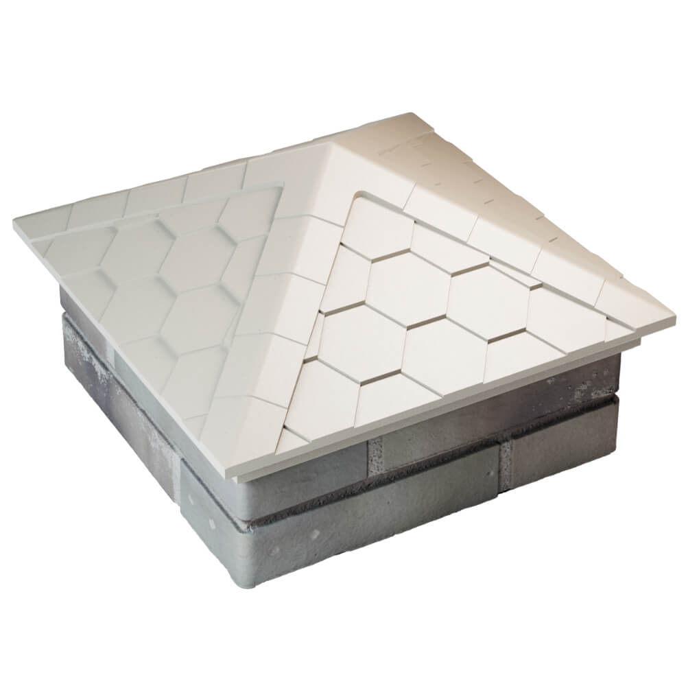 Колпак Zking Эверест Бежевый на столб 1.5х1.5 кирпича (390х390мм) в Липецке фото