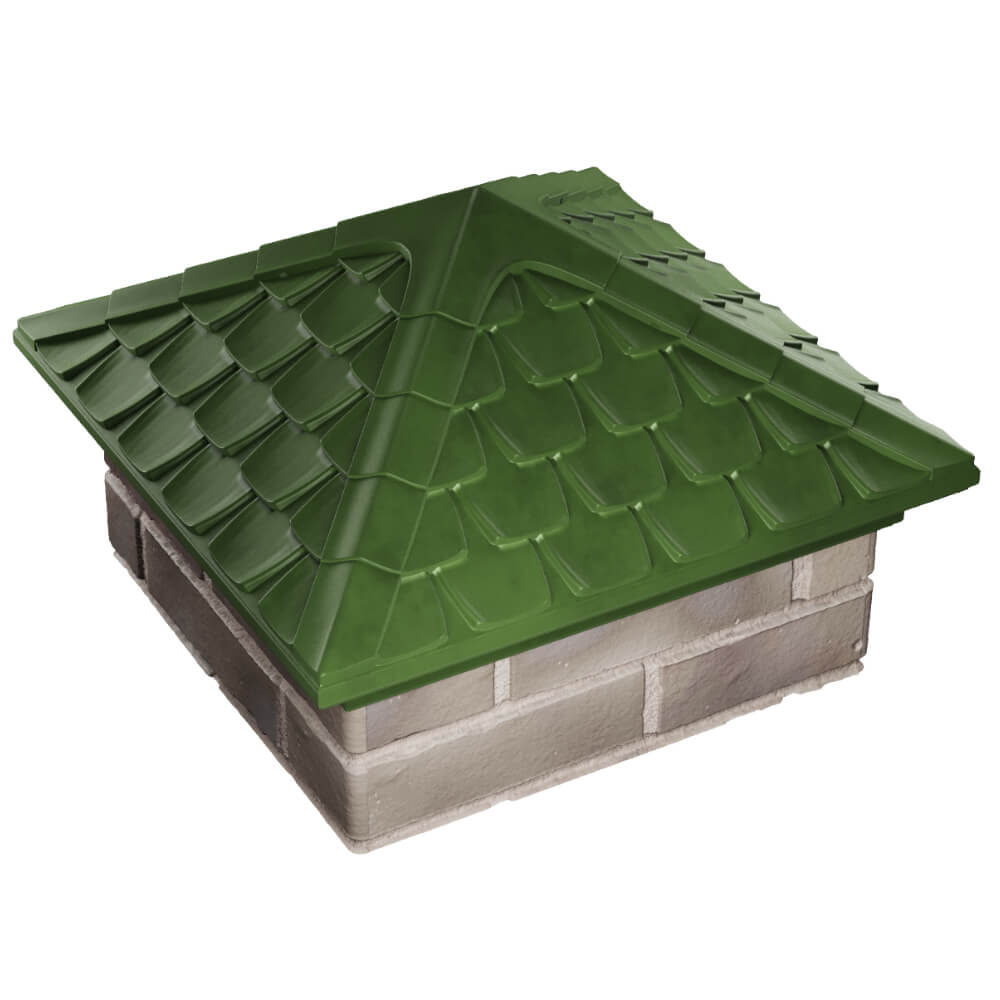 Колпак Zking Эльбрус Зеленый на столб 1.5х1.5 кирпича (385х385мм) в Липецке фото