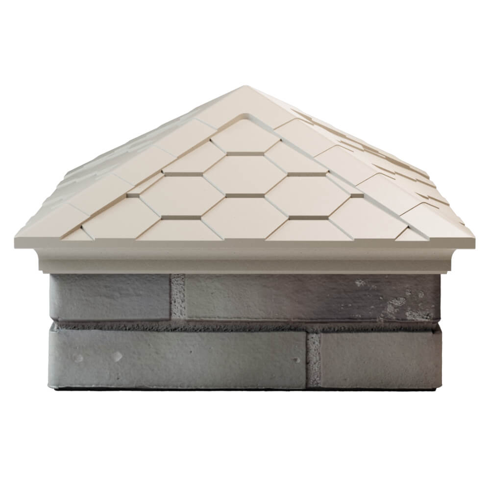 Колпак Zking Эверест Бежевый на столб 1.5х1.5 кирпича (390х390мм) Липецк фото