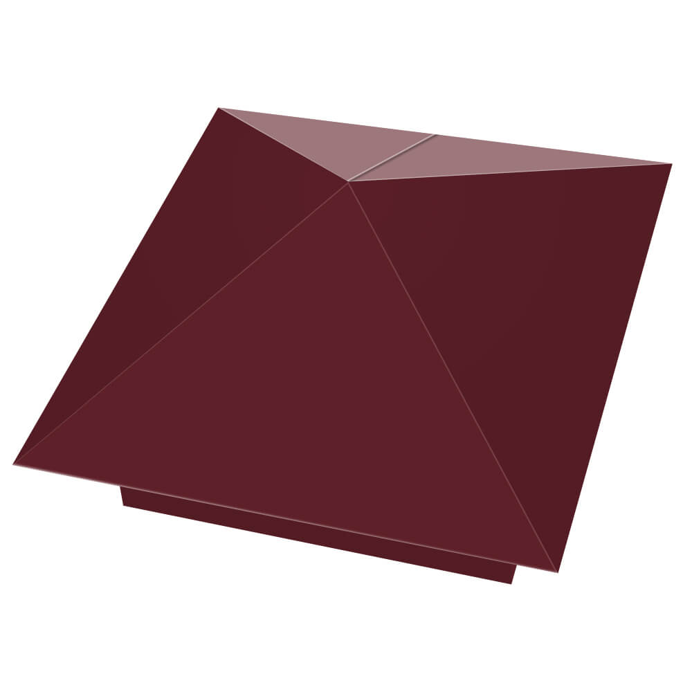 Колпак металлический 390х390мм RAL3005 Красное Вино заборный Липецк фото