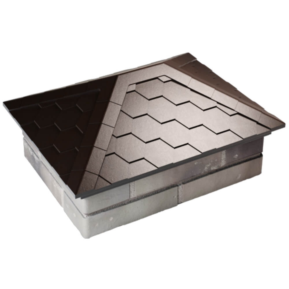 Колпак Zking Эверест Коричневый на столб 2х1.5 кирпича (520х390мм) Липецк фото