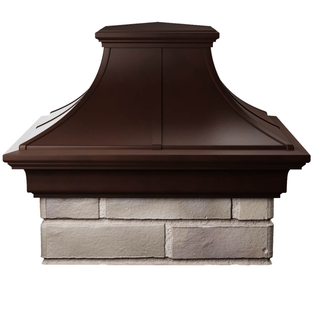 Колпак Zking Монблан Премиум Коричневый на столб 1.5х1.5 кирпича (385х385мм) Липецк фото