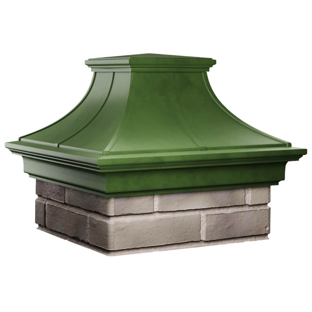 Колпак Zking Монблан Премиум Зеленый на столб 1.5х1.5 кирпича (385х385мм) в Липецке фото