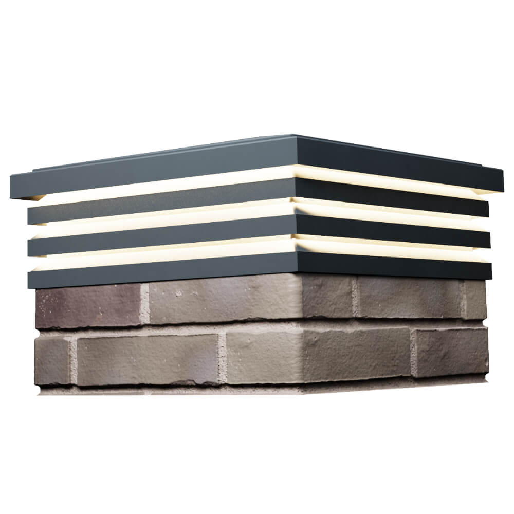 Колпак Zking Бона ХайТек Серый на столб 1.5х1.5 кирпича (385х385мм) с подсветкой в Липецке фото