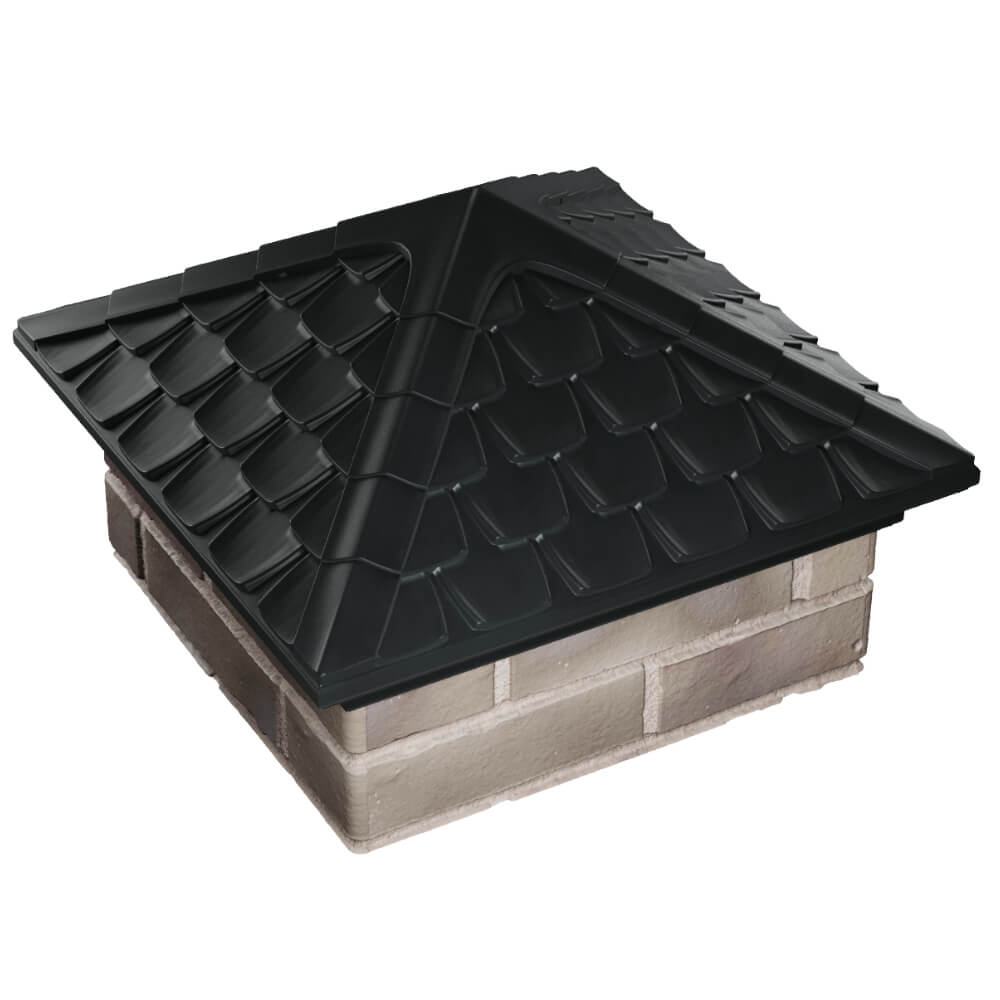 Колпак Zking Эльбрус Черный на столб 1.5х1.5 кирпича (385х385мм) в Липецке фото