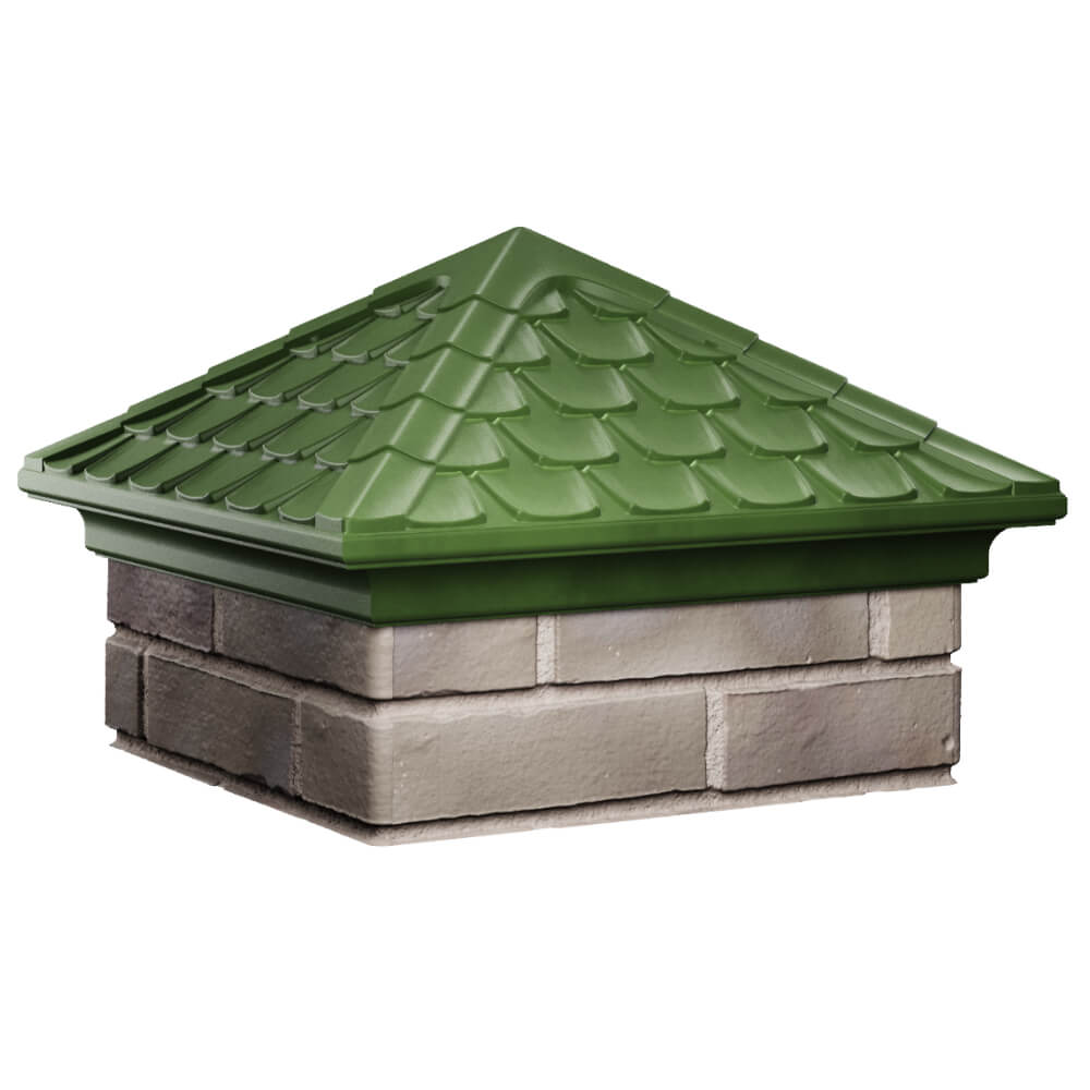 Колпак Zking Эльбрус Зеленый на столб 1.5х1.5 кирпича (385х385мм) в Липецке фото
