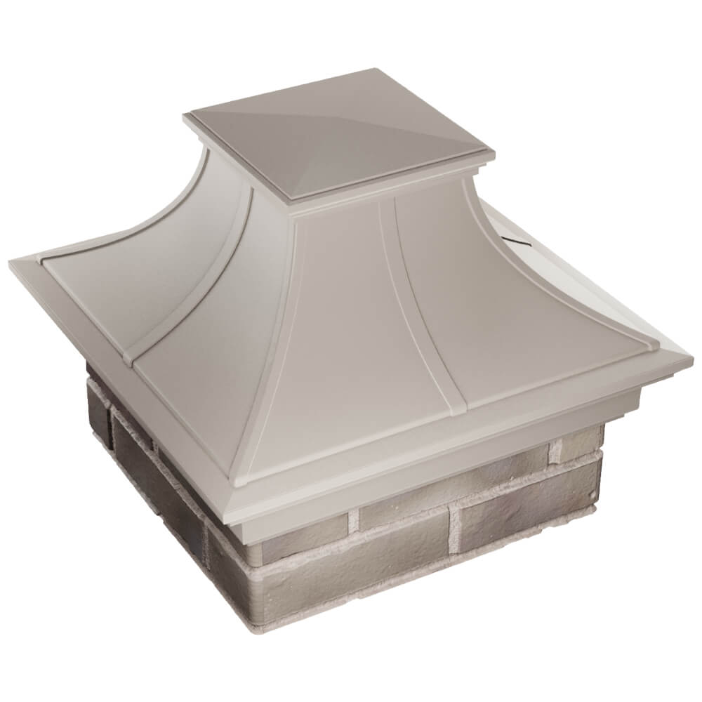Колпак Zking Монблан Премиум Бежевый на столб 1.5х1.5 кирпича (385х385мм) в Липецке фото